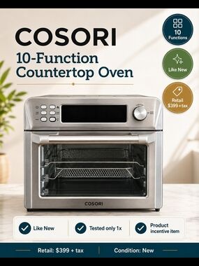 NEW COSORI Stainless Steel Air Fryer Oven  10 Features - Silver Color